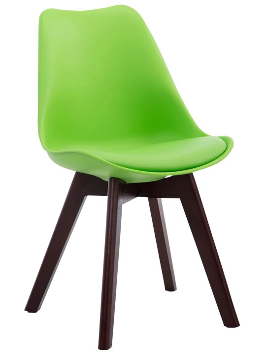 Set van 4 bezoekersstoelen Borneo V2 walnoot kunstleer, groen