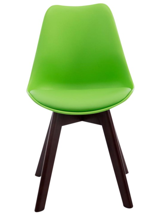 Set van 4 bezoekersstoelen Borneo V2 walnoot kunstleer, groen