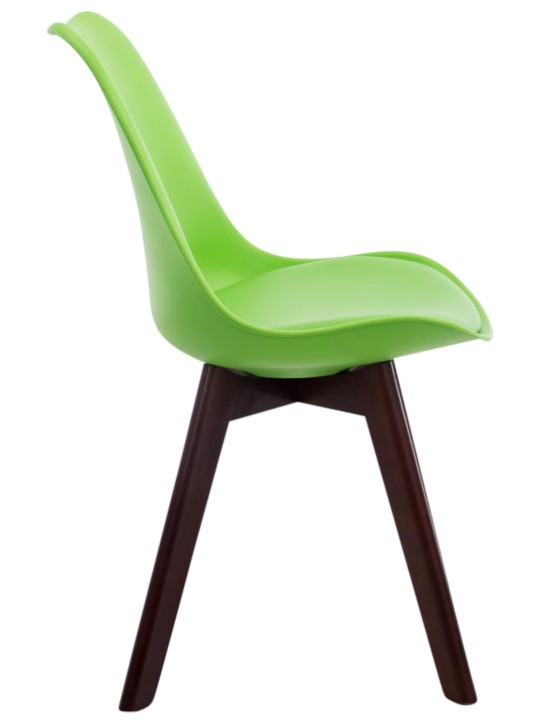 Set van 4 bezoekersstoelen Borneo V2 walnoot kunstleer, groen