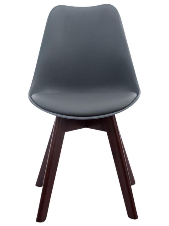 Set van 4 bezoekersstoelen Borneo V2 walnoot kunstleer, grijs