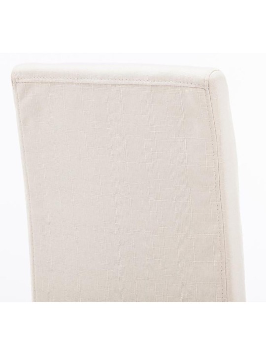 Set van 4 eetkamerstoelen Ina stof cappuccino, crème