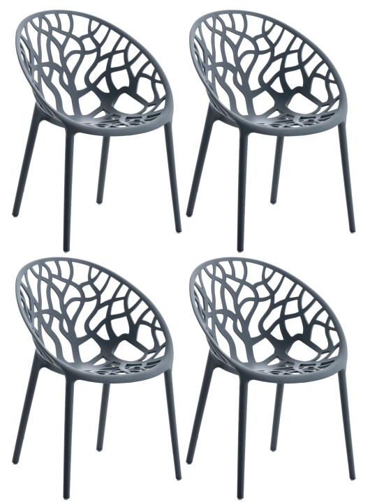 Set van 4 stoelen Hope, antraciet Set van 4 stoelen Hope, antraciet