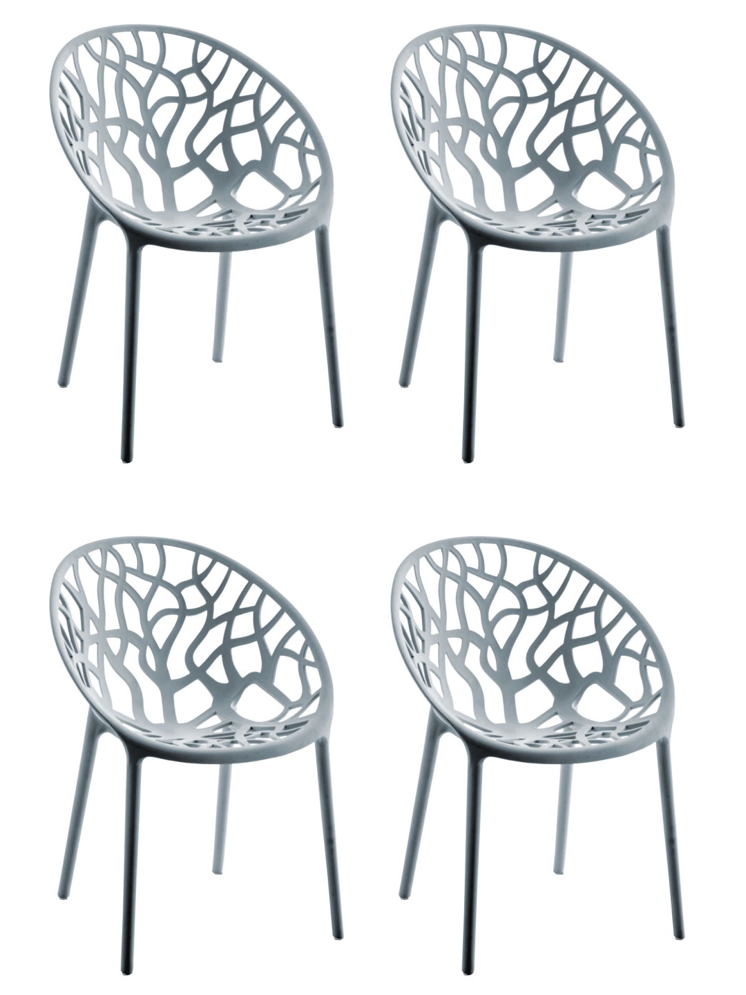 Set van 4 stoelen Hope, grijs