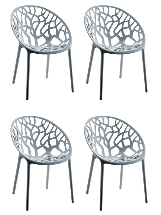 Set van 4 stoelen Hope, grijs