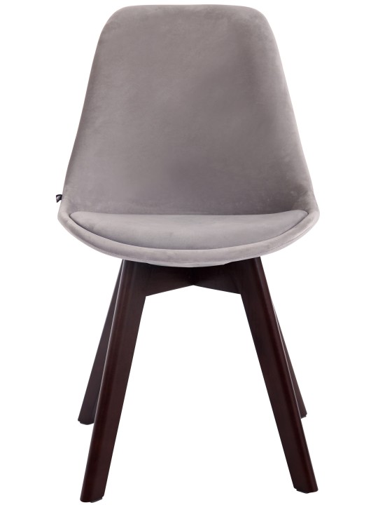 Set van 4 bezoekersstoelen Borneo V2 fluweel walnoot, grijs