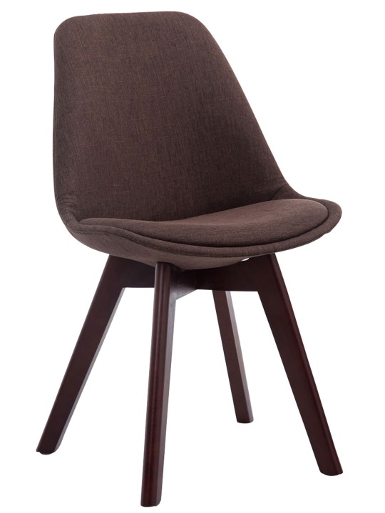 Set van 4 bezoekersstoelen Borneo V2 walnoot stof, bruin