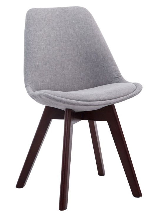 Set van 4 bezoekersstoelen Borneo V2 walnoot stof, grijs