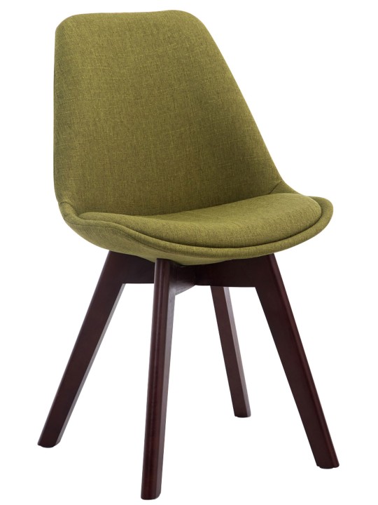 Set van 4 bezoekersstoelen Borneo V2 walnoot stof, groen