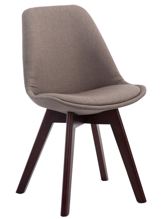 Set van 4 bezoekersstoelen Borneo V2 walnoot stof, taupe