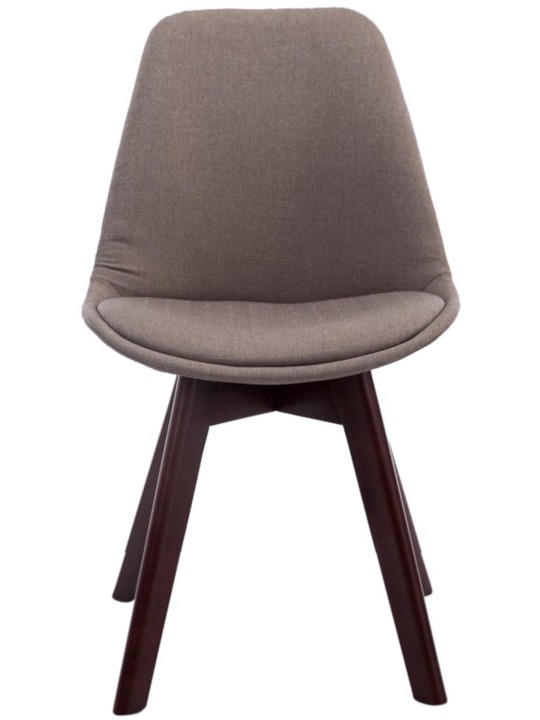 Set van 4 bezoekersstoelen Borneo V2 walnoot stof, taupe