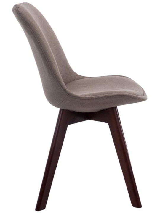 Set van 4 bezoekersstoelen Borneo V2 walnoot stof, taupe