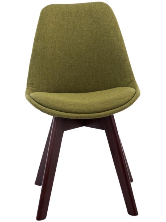 Set van 4 bezoekersstoelen Borneo V2 walnoot stof, groen
