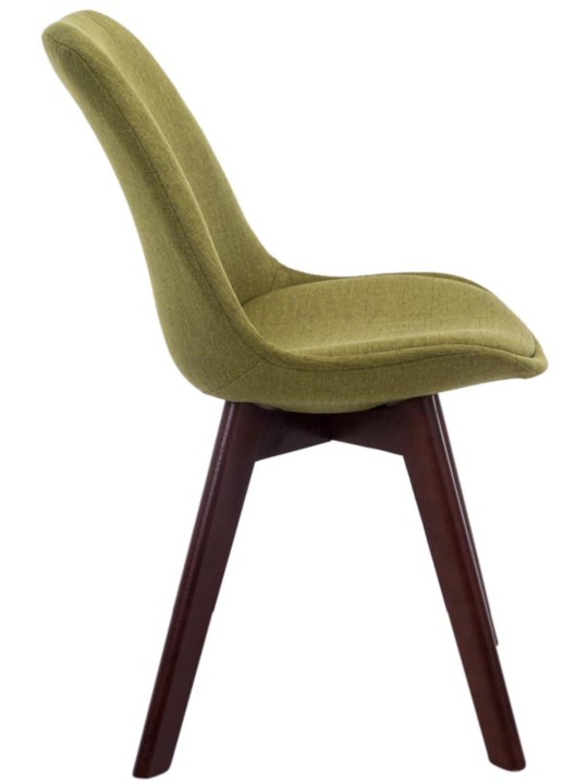 Set van 4 bezoekersstoelen Borneo V2 walnoot stof, groen