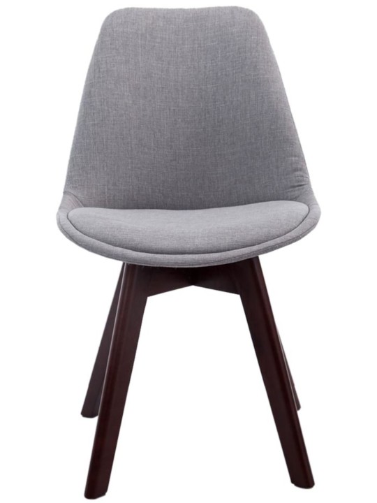 Set van 4 bezoekersstoelen Borneo V2 walnoot stof, grijs