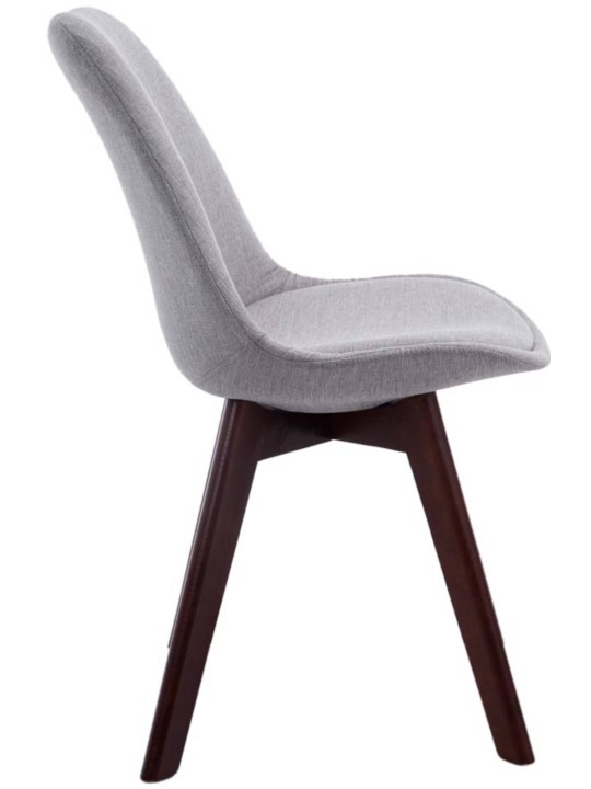 Set van 4 bezoekersstoelen Borneo V2 walnoot stof, grijs
