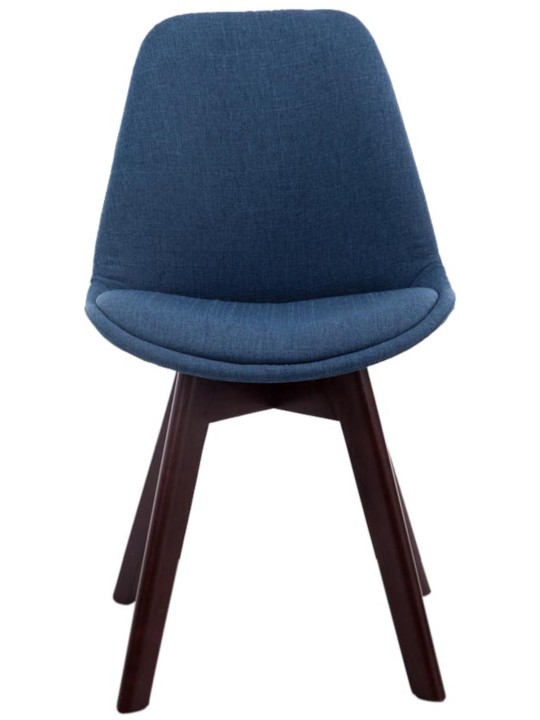 Set van 4 bezoekersstoelen Borneo V2 walnoot stof, blauw