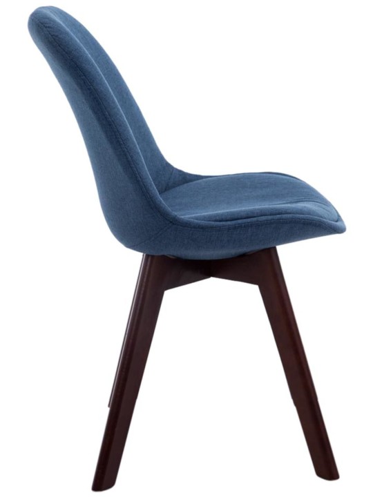 Set van 4 bezoekersstoelen Borneo V2 walnoot stof, blauw