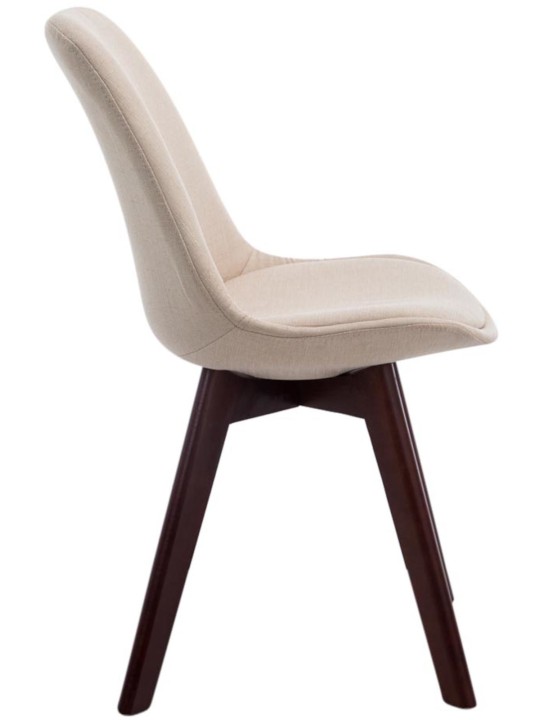 Set van 4 bezoekersstoelen Borneo V2 walnoot stof, crème