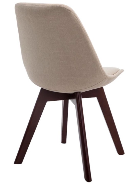 Set van 4 bezoekersstoelen Borneo V2 walnoot stof, crème