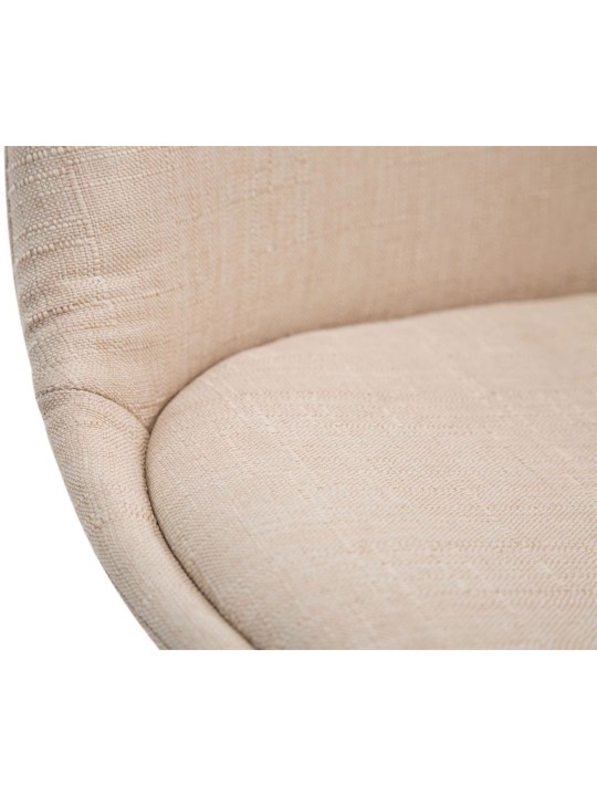 Set van 4 bezoekersstoelen Borneo V2 walnoot stof, crème