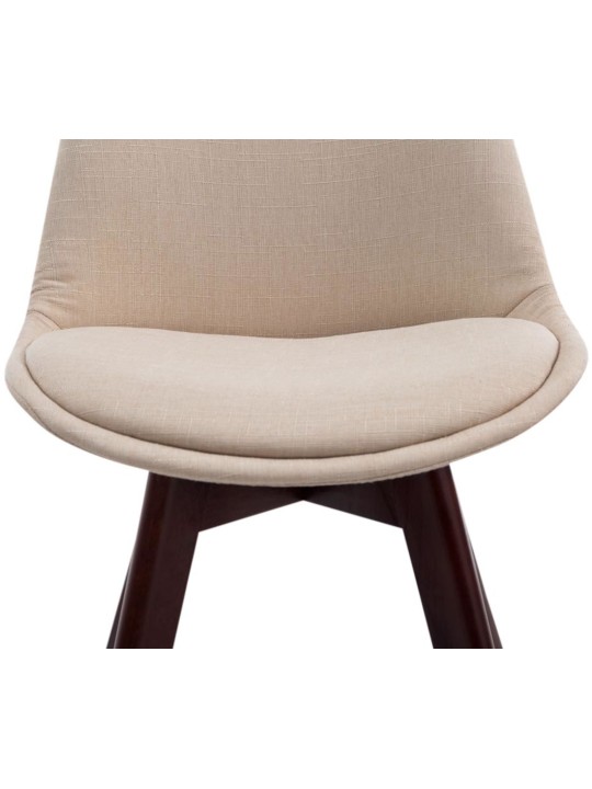 Set van 4 bezoekersstoelen Borneo V2 walnoot stof, crème