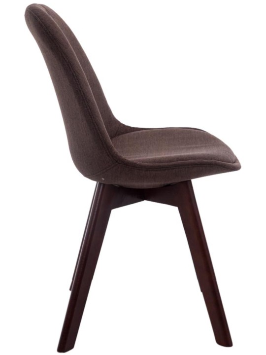 Set van 4 bezoekersstoelen Borneo V2 walnoot stof, bruin