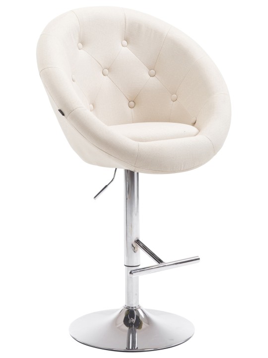 Barkruk London V2 stof chroom, crème