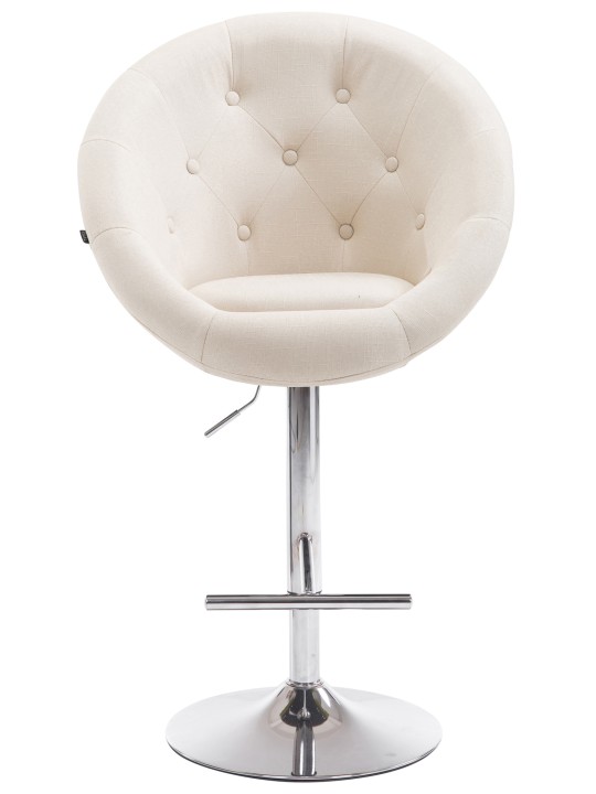 Barkruk London V2 stof chroom, crème