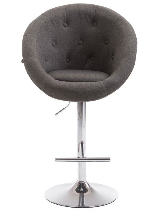 Barkruk London V2 stof chroom, donkergrijs