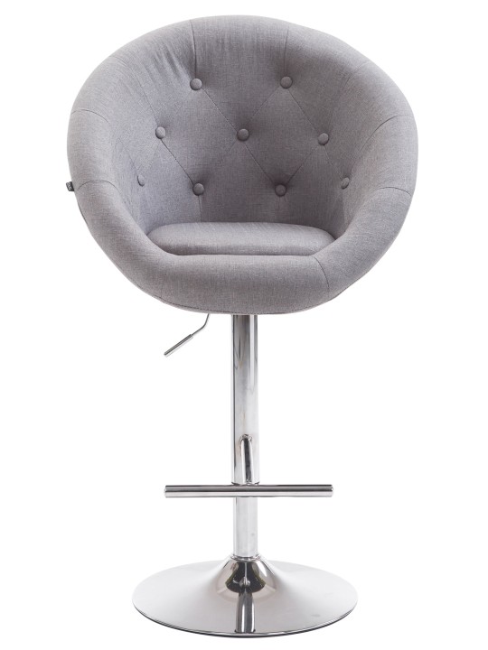 Barkruk London V2 stof chroom, grijs