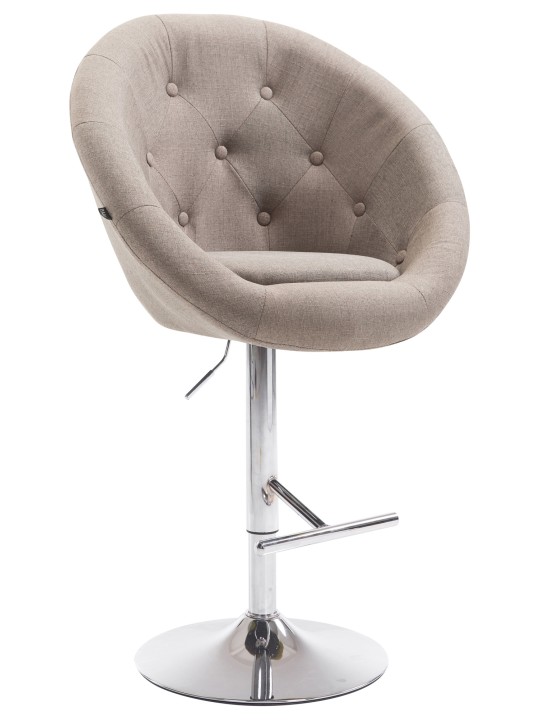 Barkruk London V2 stof chroom, taupe