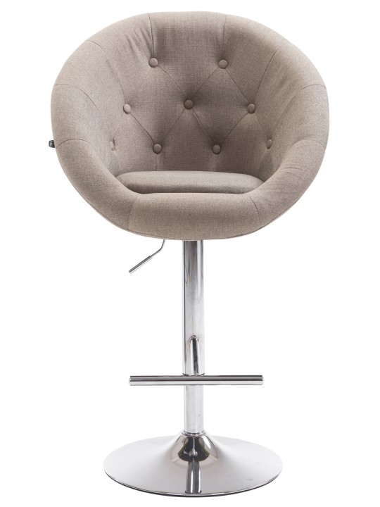 Barkruk London V2 stof chroom, taupe