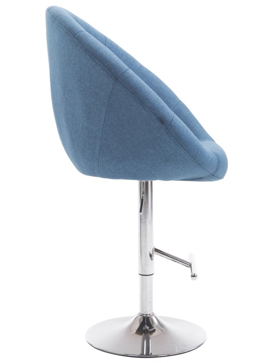 Barkruk London V2 stof chroom, blauw