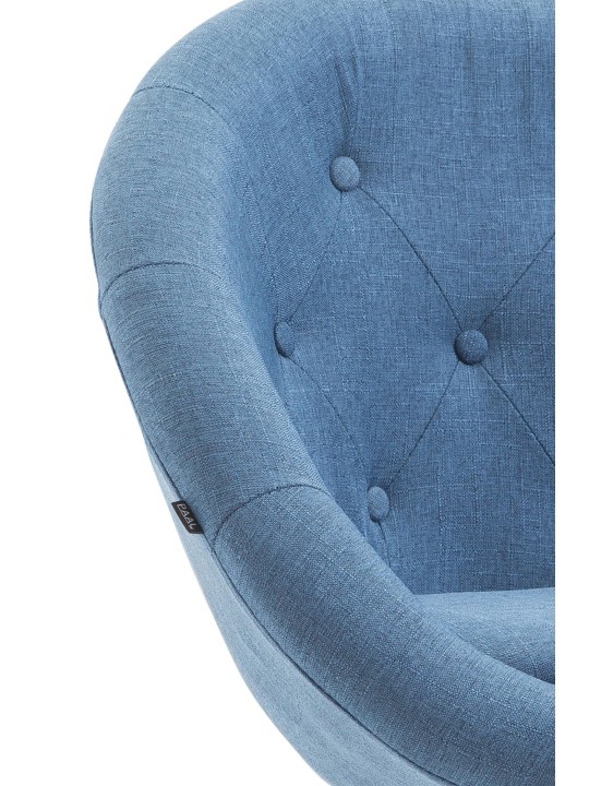 Barkruk London V2 stof chroom, blauw