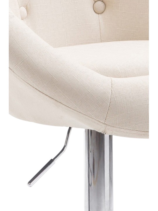 Barkruk London V2 stof chroom, crème