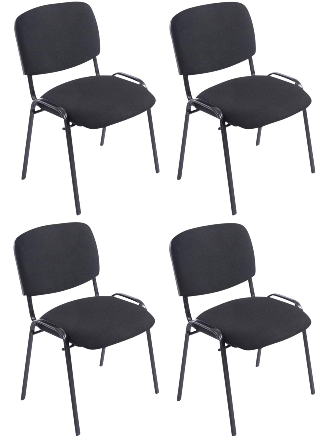 Set van 4 stoelen XL Ken stof, zwart