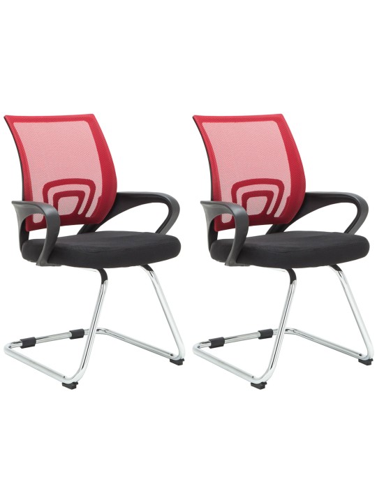 Set van 2 bezoekersstoelen Eureka, rood