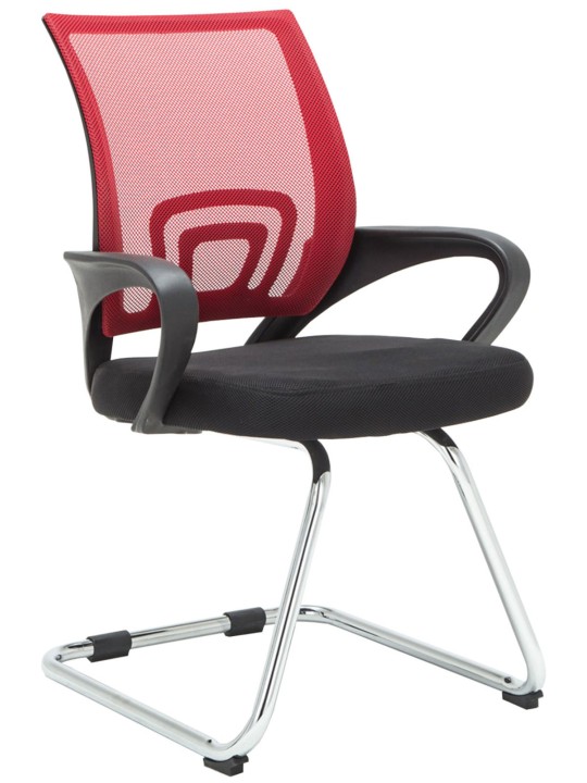 Set van 2 bezoekersstoelen Eureka, rood