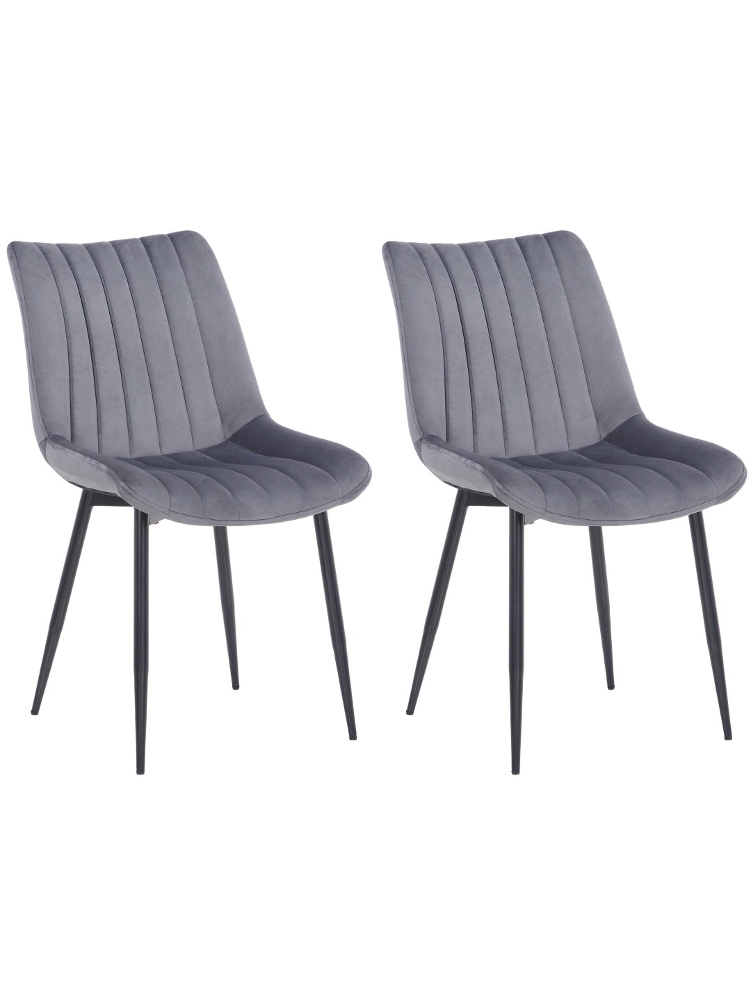 Set van 2 stoelen Rahden fluweel, grijs