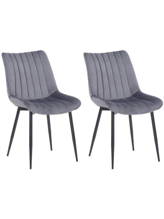Set van 2 stoelen Rahden fluweel, grijs