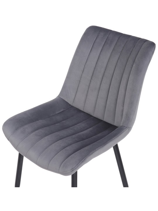 Set van 2 stoelen Rahden fluweel, grijs