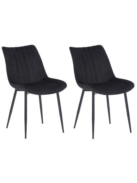 Set van 2 stoelen Rahden fluweel, zwart Set van 2 stoelen Rahden fluweel, zwart