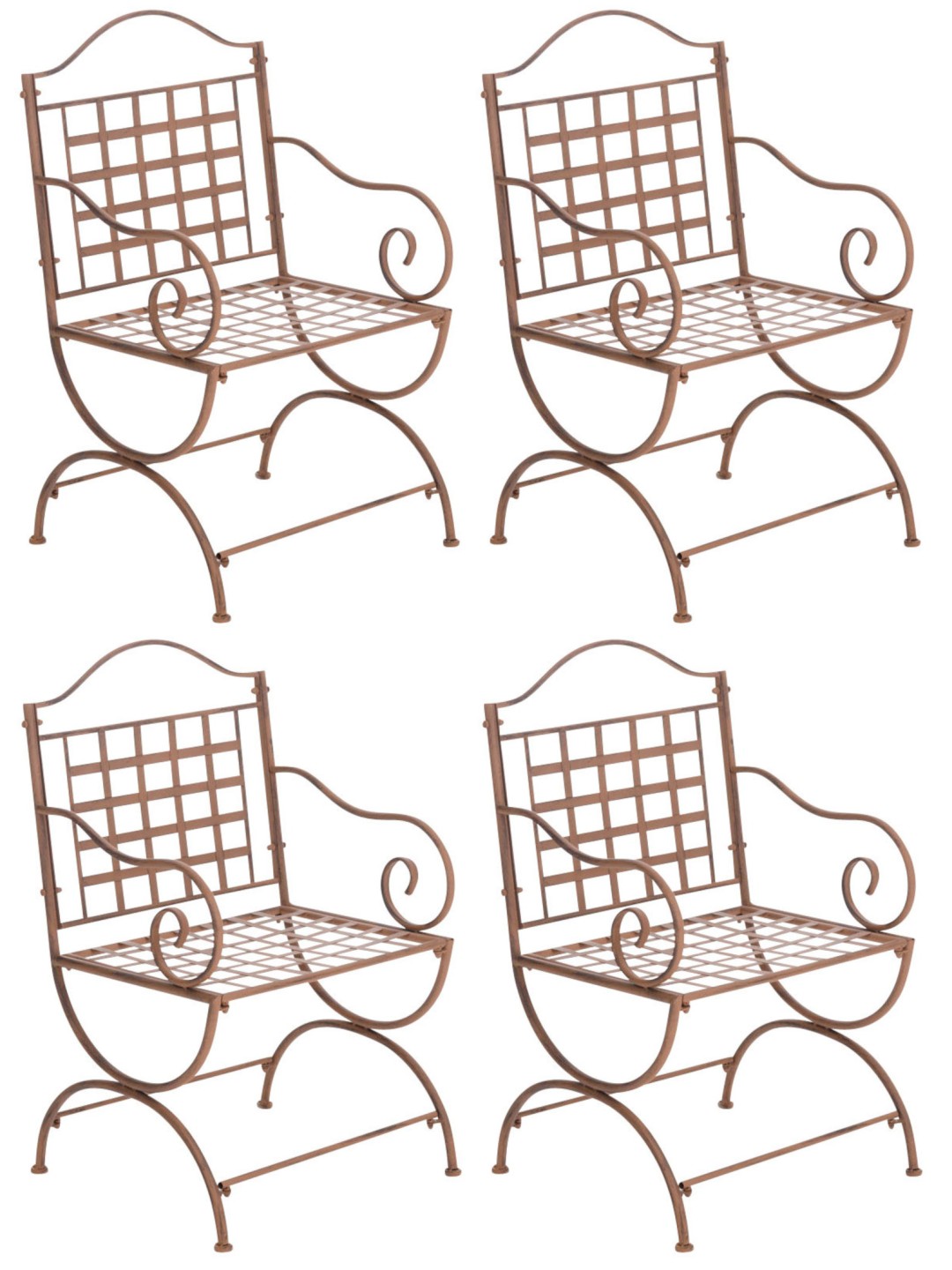 Set van 4 stoelen Lotta, antiek bruin