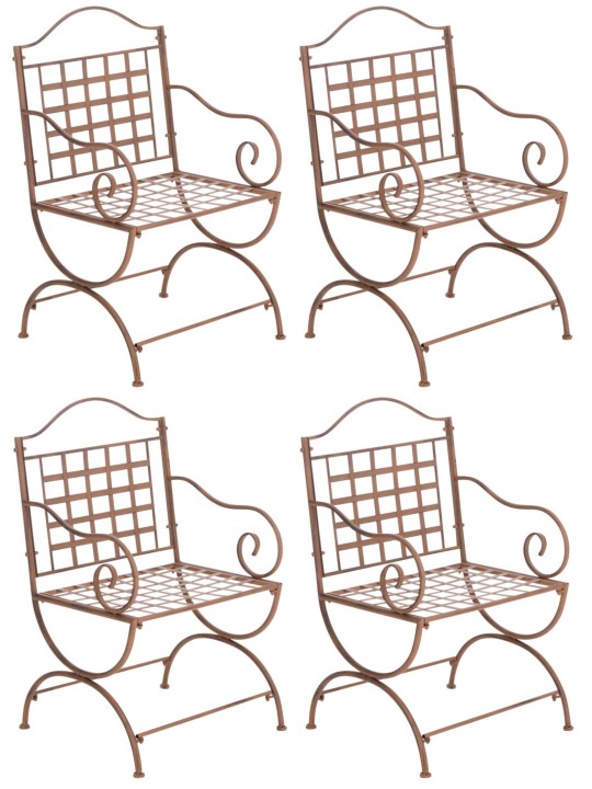 Set van 4 stoelen Lotta, antiek bruin