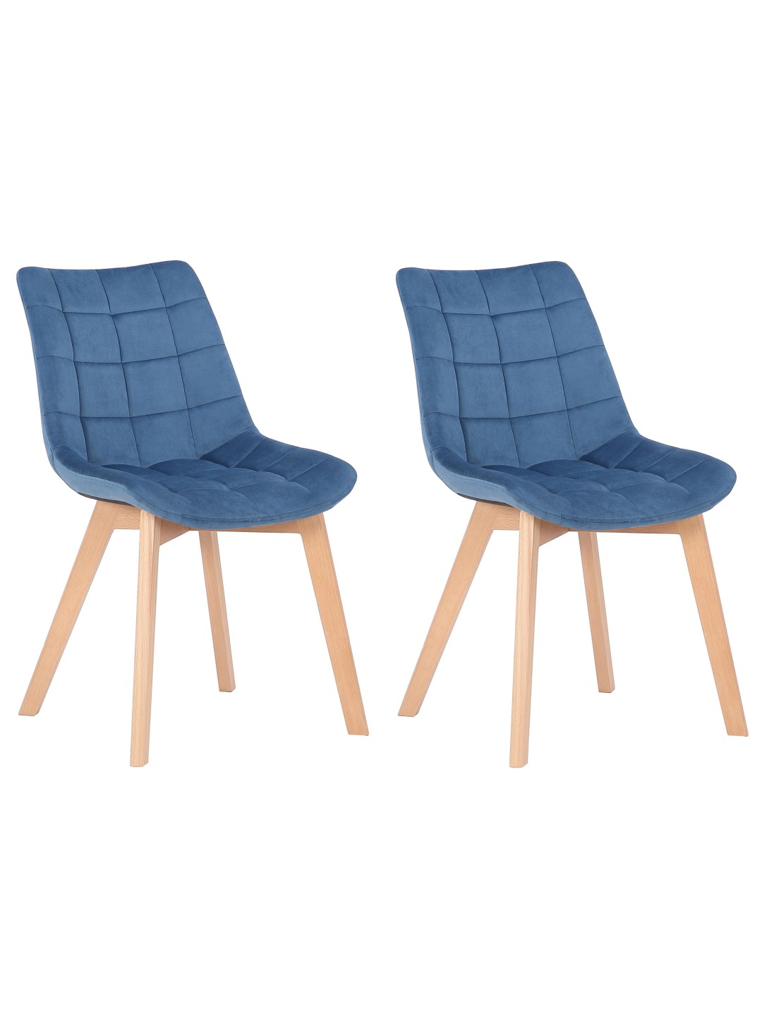 Set van 2 eetkamerstoelen Passaic fluweel, blauw