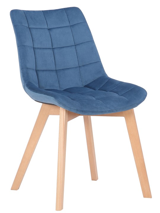 Set van 2 eetkamerstoelen Passaic fluweel, blauw