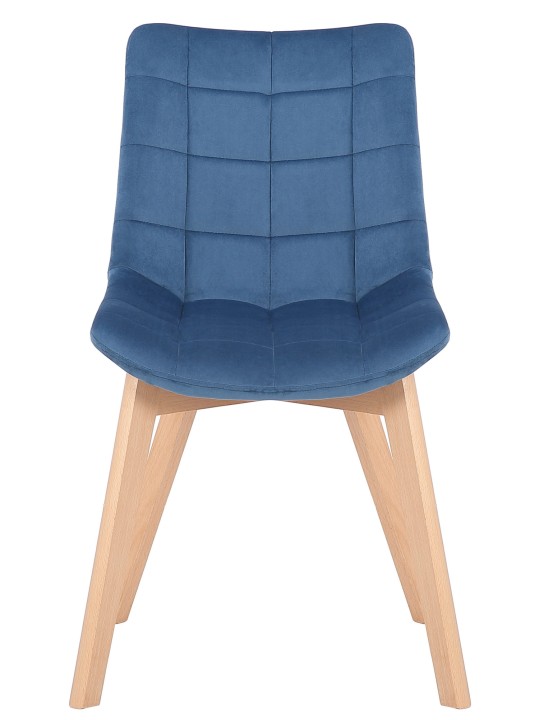 Set van 2 eetkamerstoelen Passaic fluweel, blauw