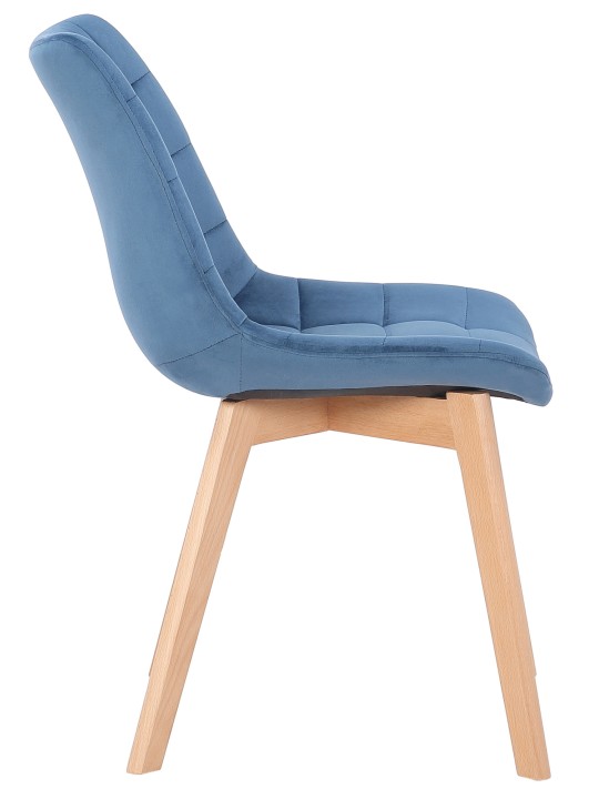 Set van 2 eetkamerstoelen Passaic fluweel, blauw