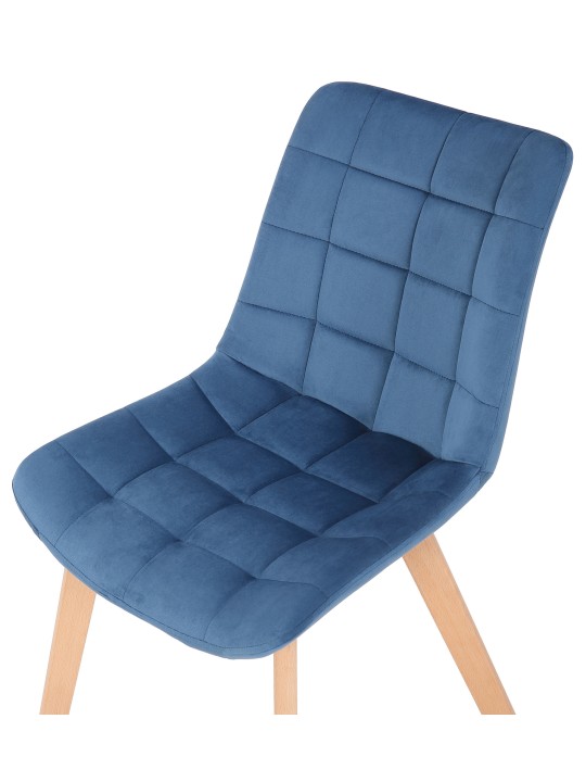 Set van 2 eetkamerstoelen Passaic fluweel, blauw