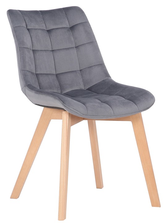 Set van 2 eetkamerstoelen Passaic fluweel, grijs